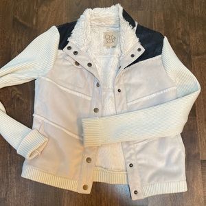 Chaser size XS super soft suede, fur jacket with leather detail